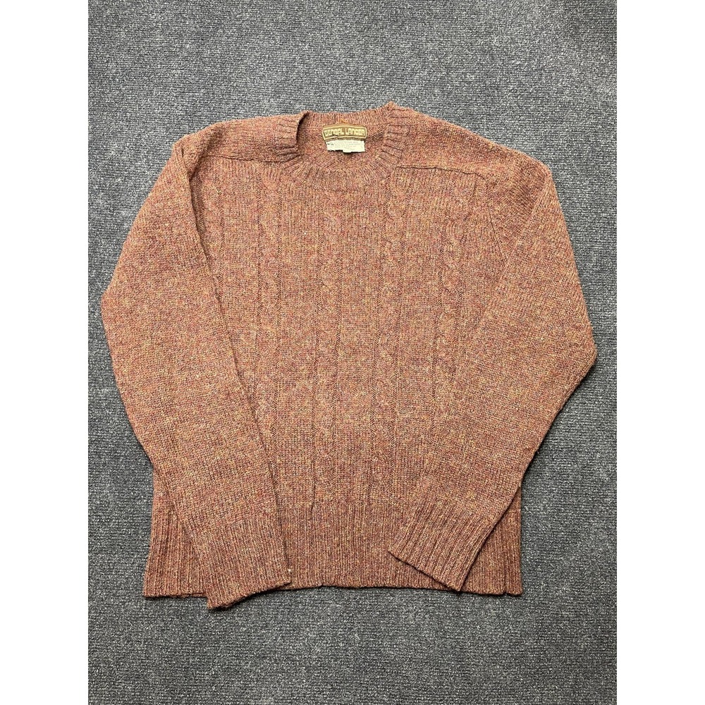 Vintage Bengal Lancer Sweater Mens Large Brown Cable Knit Crewneck Hong Kong